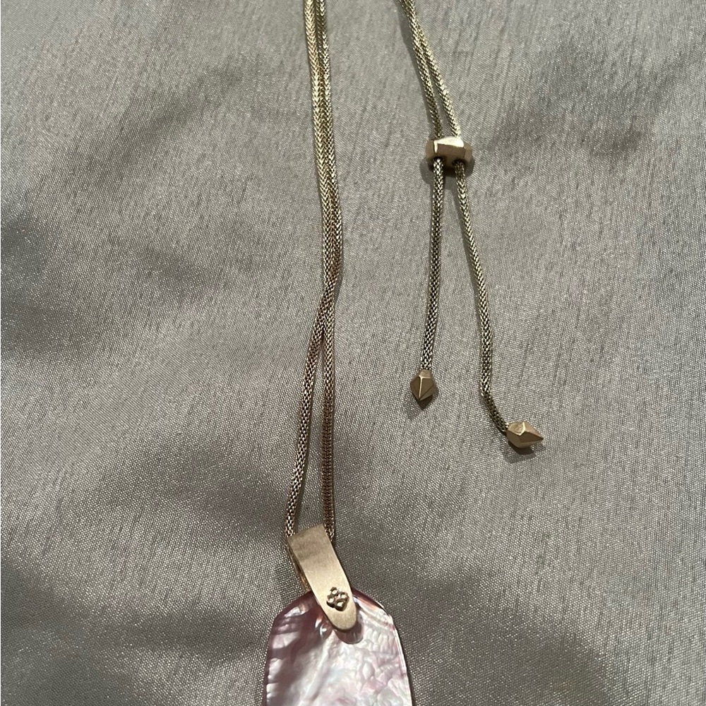 Kendra Scott Pink Shell Pendant Necklace in gold tone